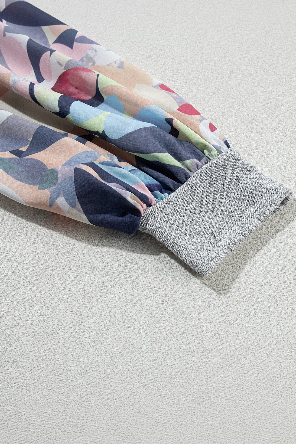 Talk it Over Mixed Media Top in Heather Grey