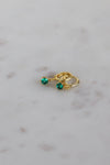 Round Birthstone Huggie Earrings in Gold