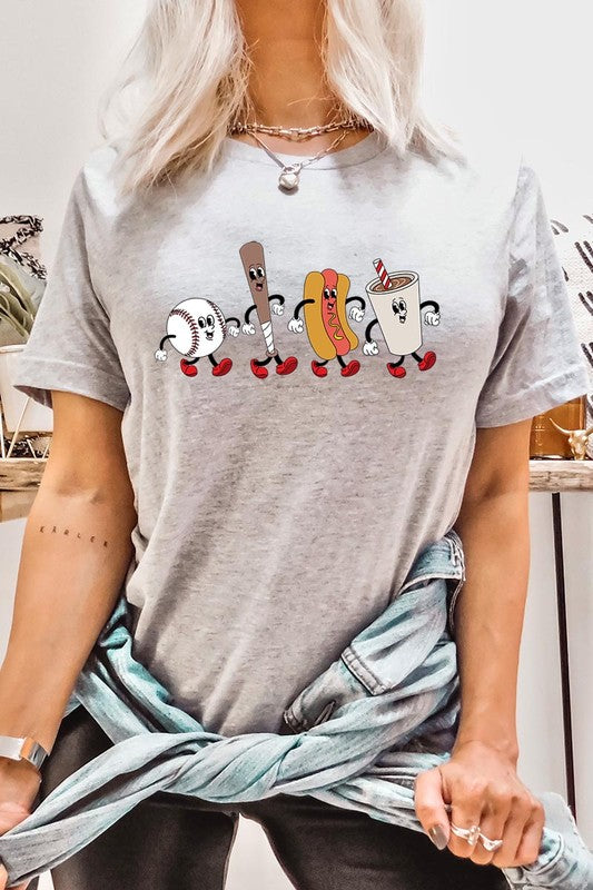 Baseball Game Day Tee in Ash Grey