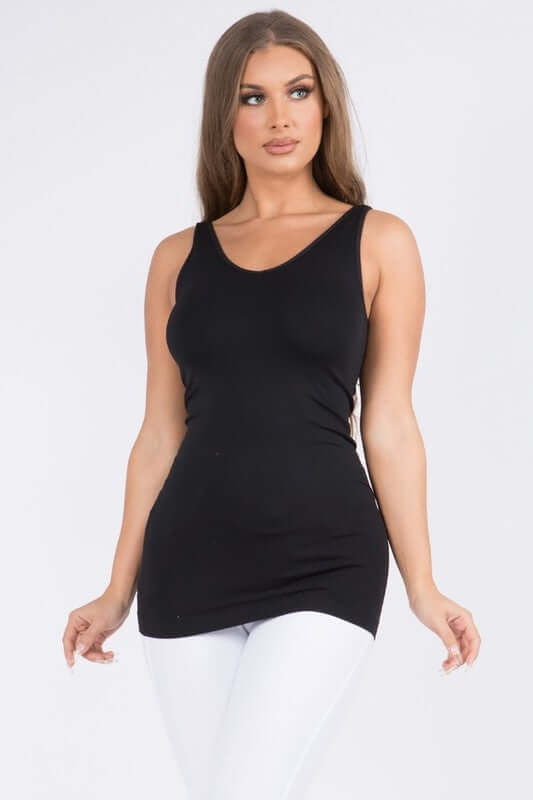 Reversible Seamless Tank in Black