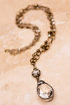 Cali 24" Bronze Chain and Crystal Bead Necklace