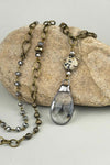 Cali 24" Bronze Chain and Crystal Bead Necklace