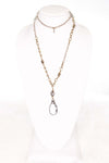Cali 24" Bronze Chain and Crystal Bead Necklace