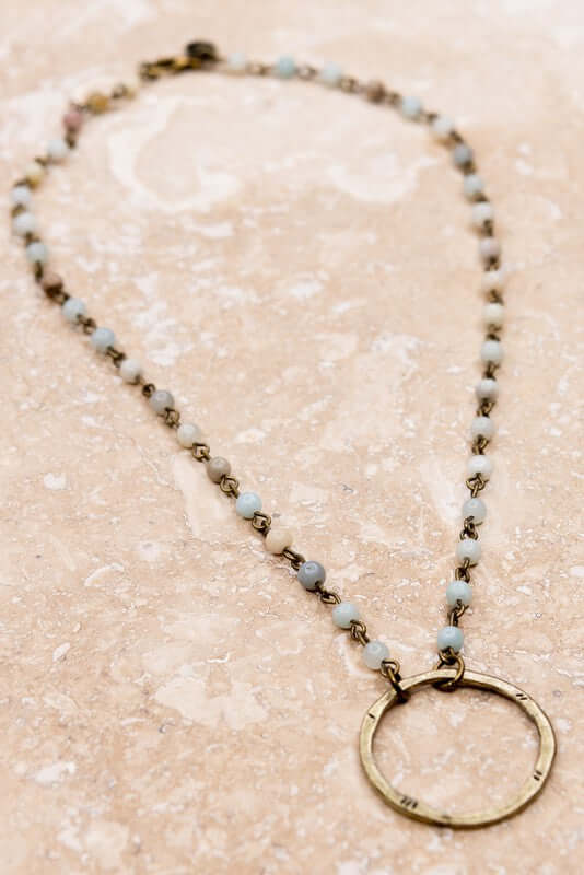 Nova 16" Bronze and Natural Amazonite Necklace