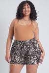 Fierce and Fab Linen Animal Print Shorts - Curvy