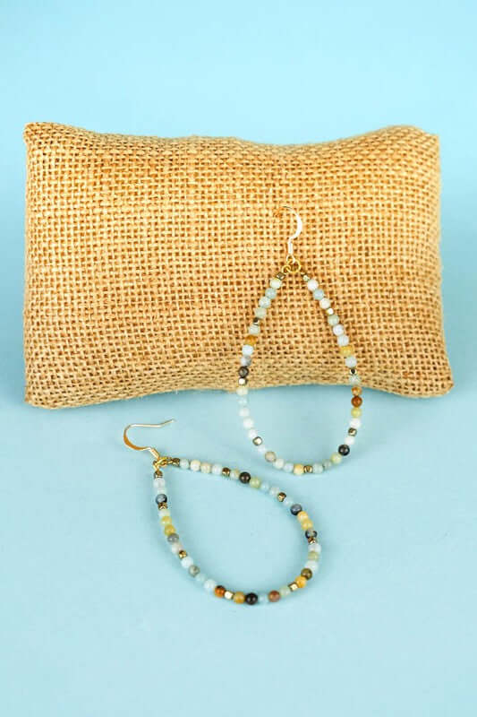 Brooklyn Amazonite Beaded Teardrop Earring