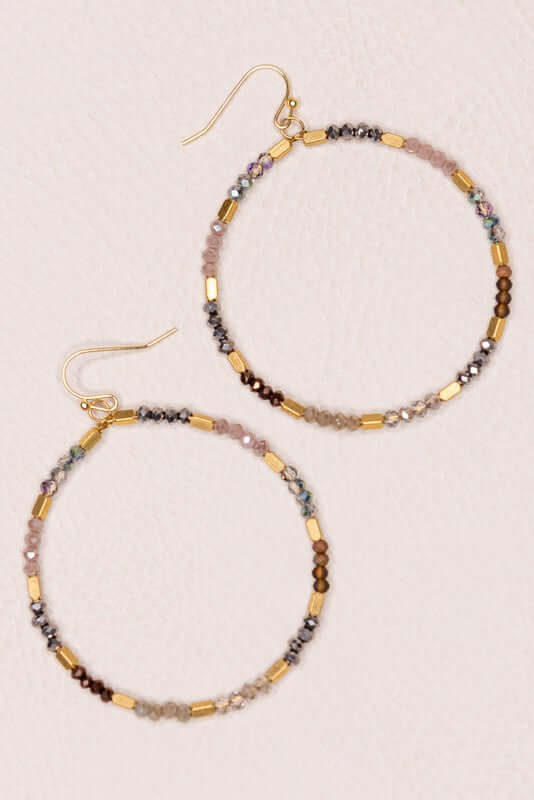Kennedi Beaded Hoop Earrings in Gold