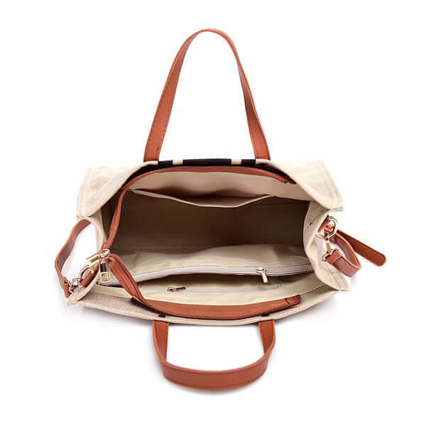 Canvas Stripe Tote in Black Stripe