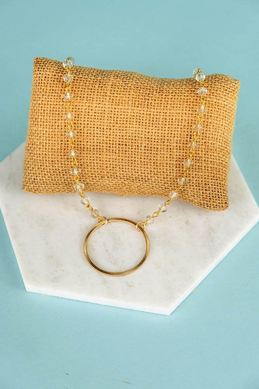 Nikki Clear Crystal and Gold Circle Hoop 16