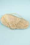 Nikki Clear Crystal and Gold Circle Hoop 16" Necklace