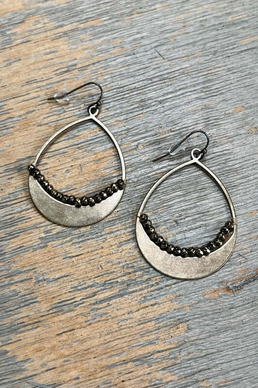 Priya Teardrop and Bronze Bead Earrings