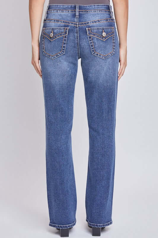 Valerie Mid-Rise Faux Flap Pocket Bootcut Jeans