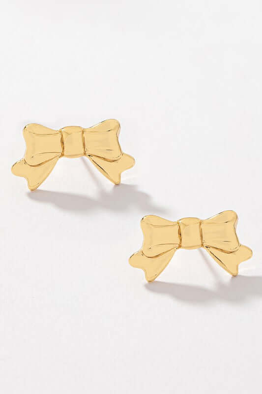 Bow Tie Stud Earring in Gold