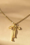 15" Bow Pendant Necklace in Gold