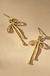 Bow Drop Earrings in Gold