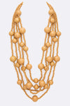 Mulit Layered Statement Wooden Beads Necklace
