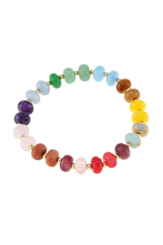 Cindy Colorful Agate Stone Stretch Bracelet