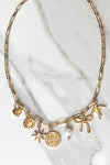 Charming 16" Gold Paper Clip Charm Necklace
