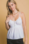Sweet Days of Summer Spaghetti Strap Top in White