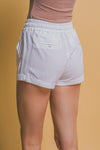 Claudia Drawstring Linen Shorts in White