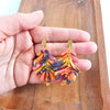 Acrylic Palm Leaf Earrings in Bird of Paradise
