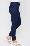 Colette Mid Rise Ankle Jean with Side Snaps in Dark Denim