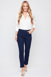 Colette Mid Rise Ankle Jean with Side Snaps in Dark Denim