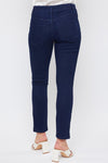 Colette Mid Rise Ankle Jean with Side Snaps in Dark Denim