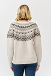 Heidi Fair Isle Embellished Sweater in Khaki