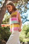 Above All Else Crochet Knit Sweater Vest in Light Pink or Beige