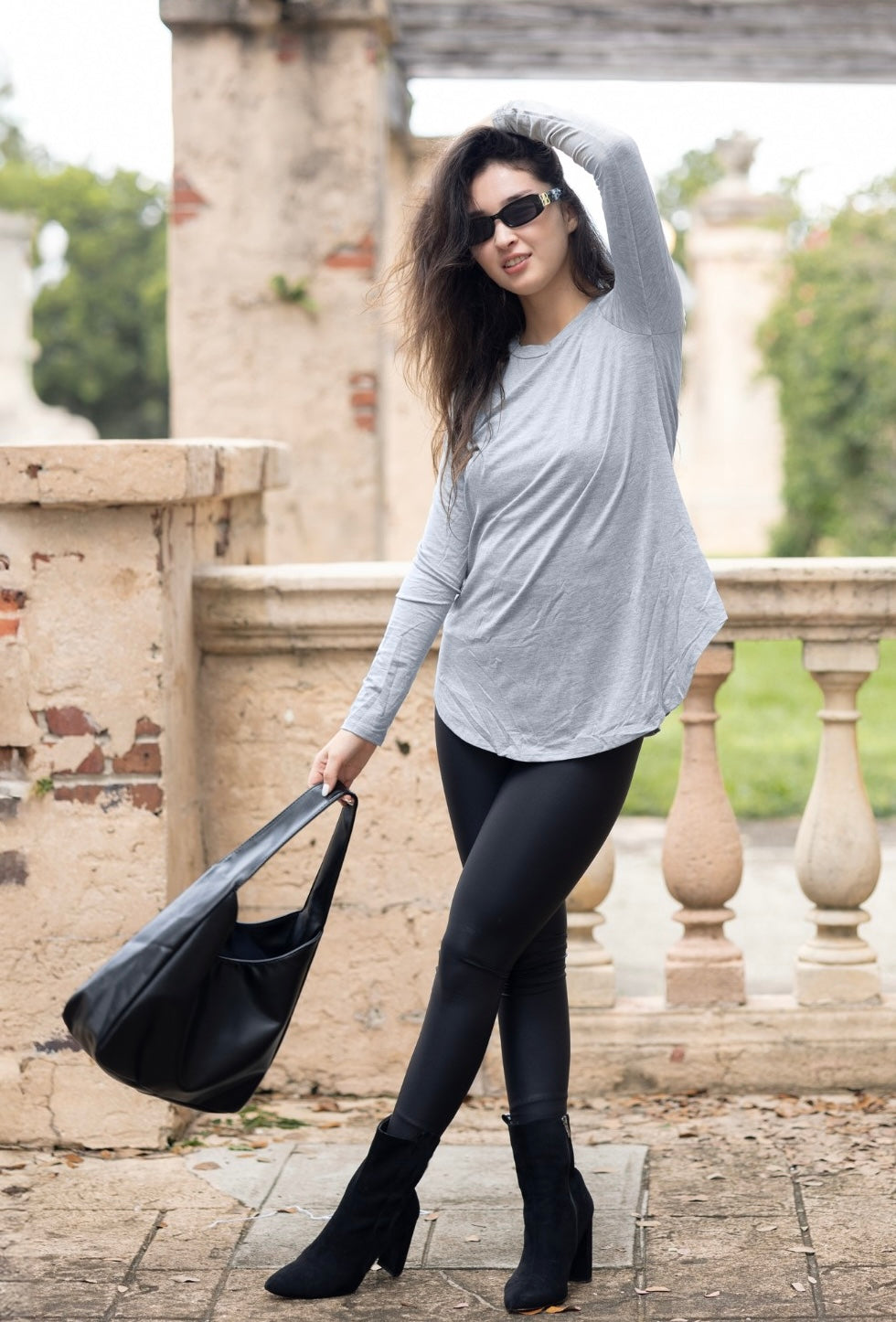 The Jamie Top in Heather Grey