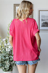 Go With the Flow Textured Blouse in Watermelon