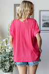 Go With the Flow Textured Blouse in Watermelon