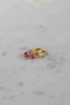 Round Birthstone Huggie Earrings in Gold