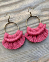 Free Spirit Macrame Knot Earrings in Wild Rose and Bronze