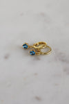 Round Birthstone Huggie Earrings in Gold