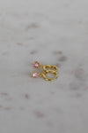 Round Birthstone Huggie Earrings in Gold