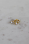 Round Birthstone Huggie Earrings in Gold