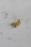 Round Birthstone Huggie Earrings in Gold