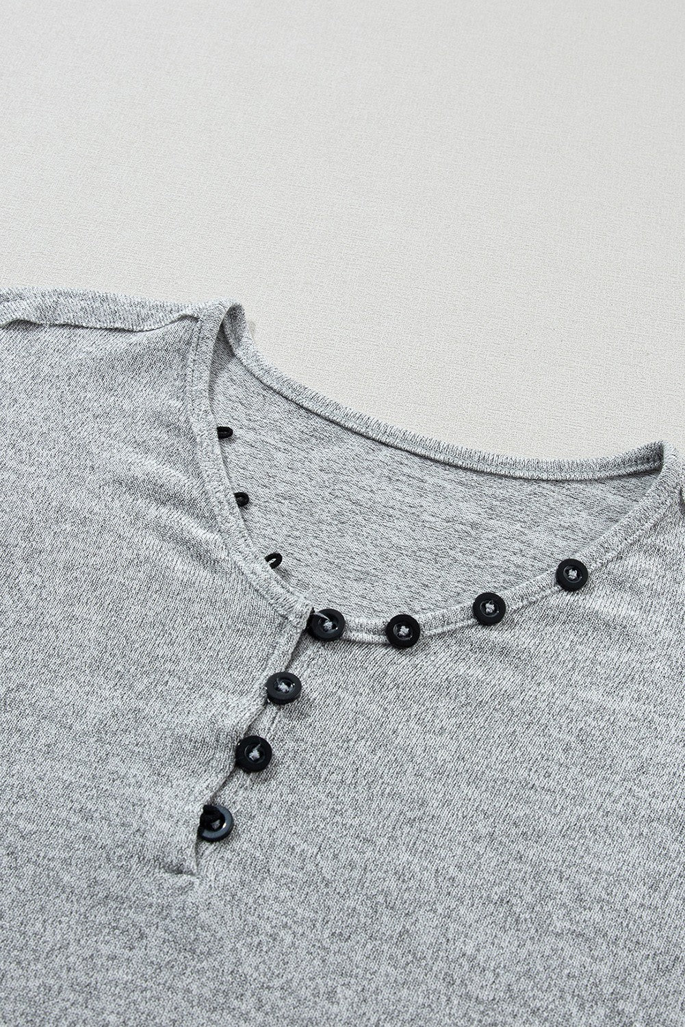 Talk it Over Mixed Media Top in Heather Grey