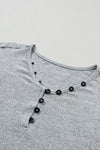 Talk it Over Mixed Media Top in Heather Grey