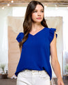 In This Life Textured Blouse in Royal