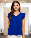 In This Life Textured Blouse in Royal