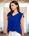 In This Life Textured Blouse in Royal