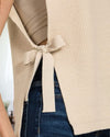Sadie Side Tie Sweater Vest is Sand Beige
