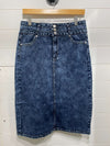 Traditional Girl Bleach Washed Denim Skirt - Curvy
