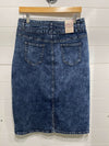 Traditional Girl Bleach Washed Denim Skirt - Curvy