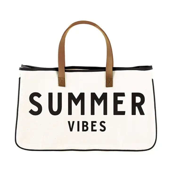 Summer Vibes Cotton Canvas Tote