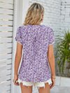 Adoring You Floral Notched Neck Blouse in Green or Purple