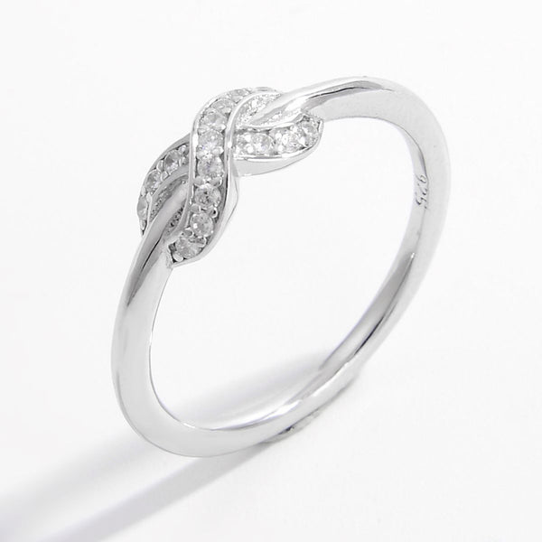 Infinity .925 Sterling Silver Zircon Geometric Ring